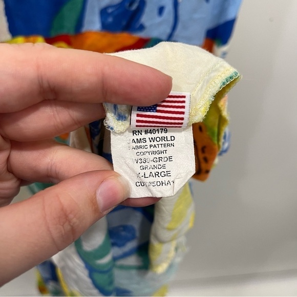 Jams World Bright Pattern W339 Asymmetric Hem Tank Dress Size XL Made In Hawaii - Picture 9 of 10